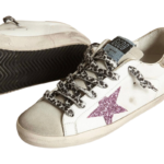 Golden Goose Super-Star with glitter and gold heels tap(Women's) - Image 2