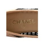 Chanel Beige/Black Knit Fabric and Mesh CC Ballet - Image 6