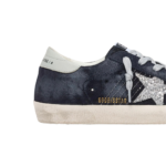 Golden Goose Super-Star in blue suede with silver glitter star and leather heel tab(Women's) - Image 3
