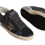 Golden Goose in black glitter with cream star and suede inserts(Women's) - Image 3