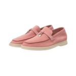 Loro Piana Summer Walk Pink Suede Slippers - Image 3