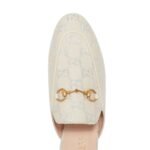 Gucci Grey/Silver Canvas Princetown Mules - Image 4