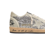 Golden Goose Ball Star in silver glitter with ice-gray suede inserts(women) - Image 4