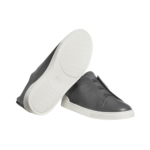 Zegna DARK GREY TRIPLE STITCH™ SECONDSKIN SNEAKERS - Image 4