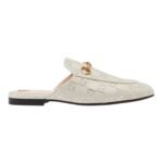 Gucci Grey/Silver Canvas Princetown Mules