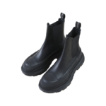 Alexander McQueen Exaggerated-Sole Leather Chelsea Boots Black - Image 4