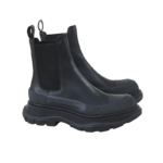 Alexander McQueen Exaggerated-Sole Leather Chelsea Boots Black - Image 3